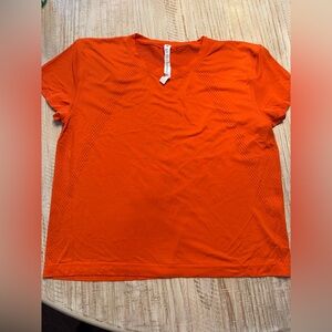 Lululemon Bright Orange Mesh T-Shirt